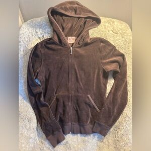 Juicy couture brown hooded track jacket y2k